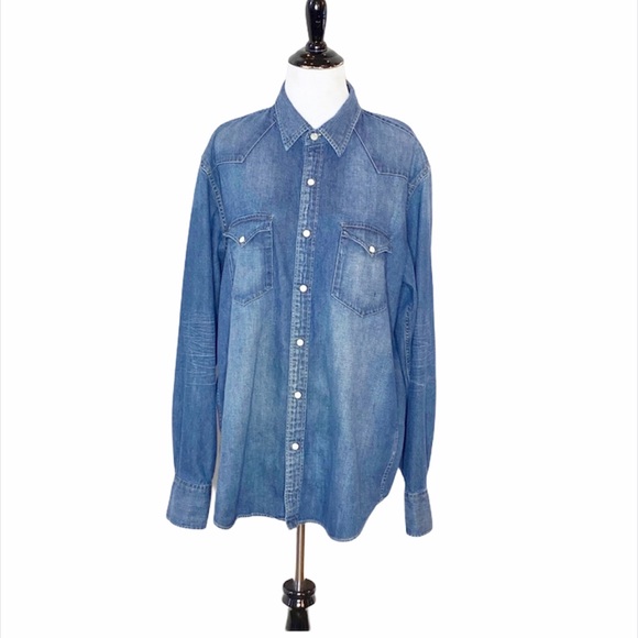 J. Crew Tops - J. Crew True Vintage chambray western shirt - L